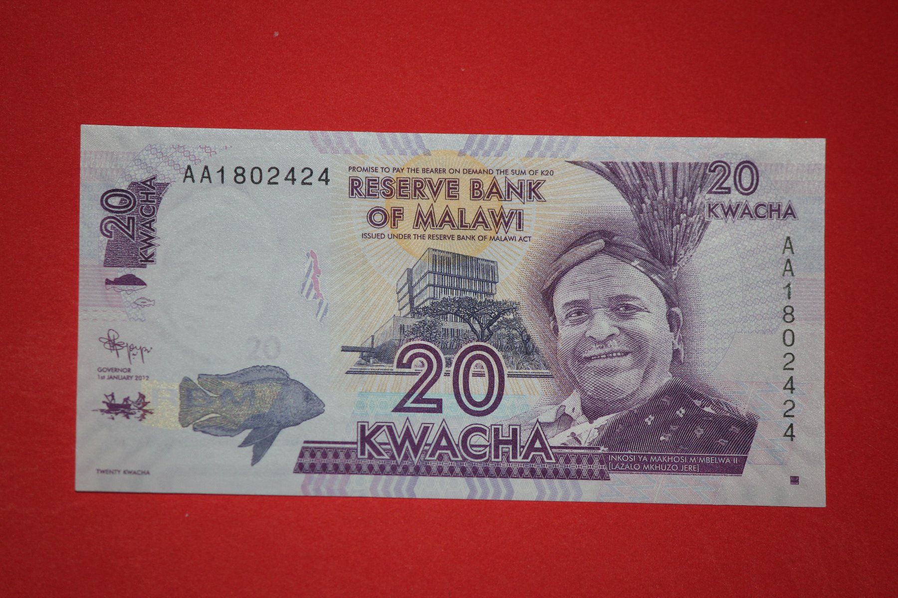 Banconote: MALAWI - 20 Kwacha 2012 UNC (AA1802424) – Nuovo (secondo la descrizione) da Wichtrach venduto da LuckyLuke69