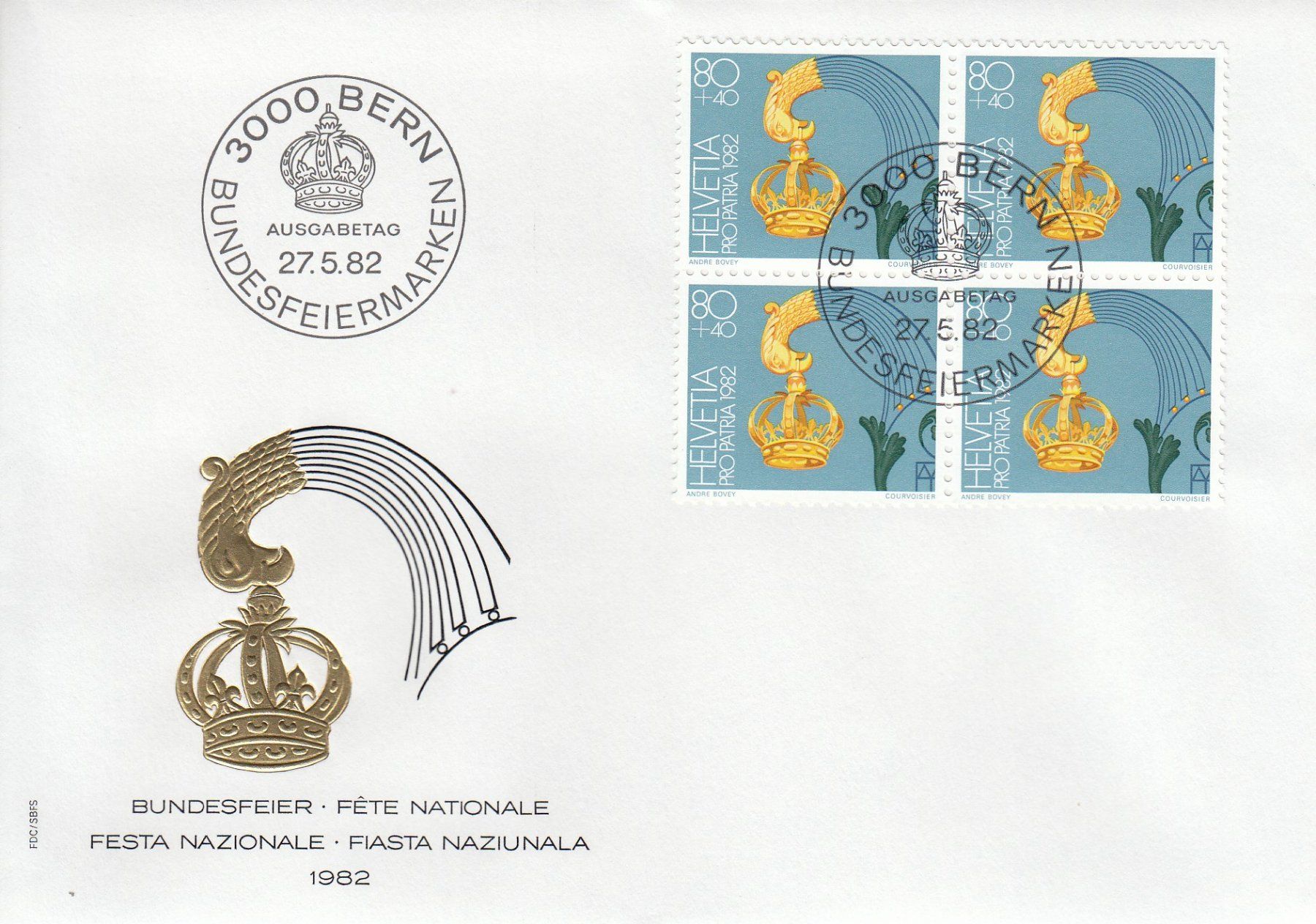 Tutti i francobolli: 1982 Pro Patria 4 FDC Viererblock – Usato da Spreitenbach venduto da Mustang_1105 3