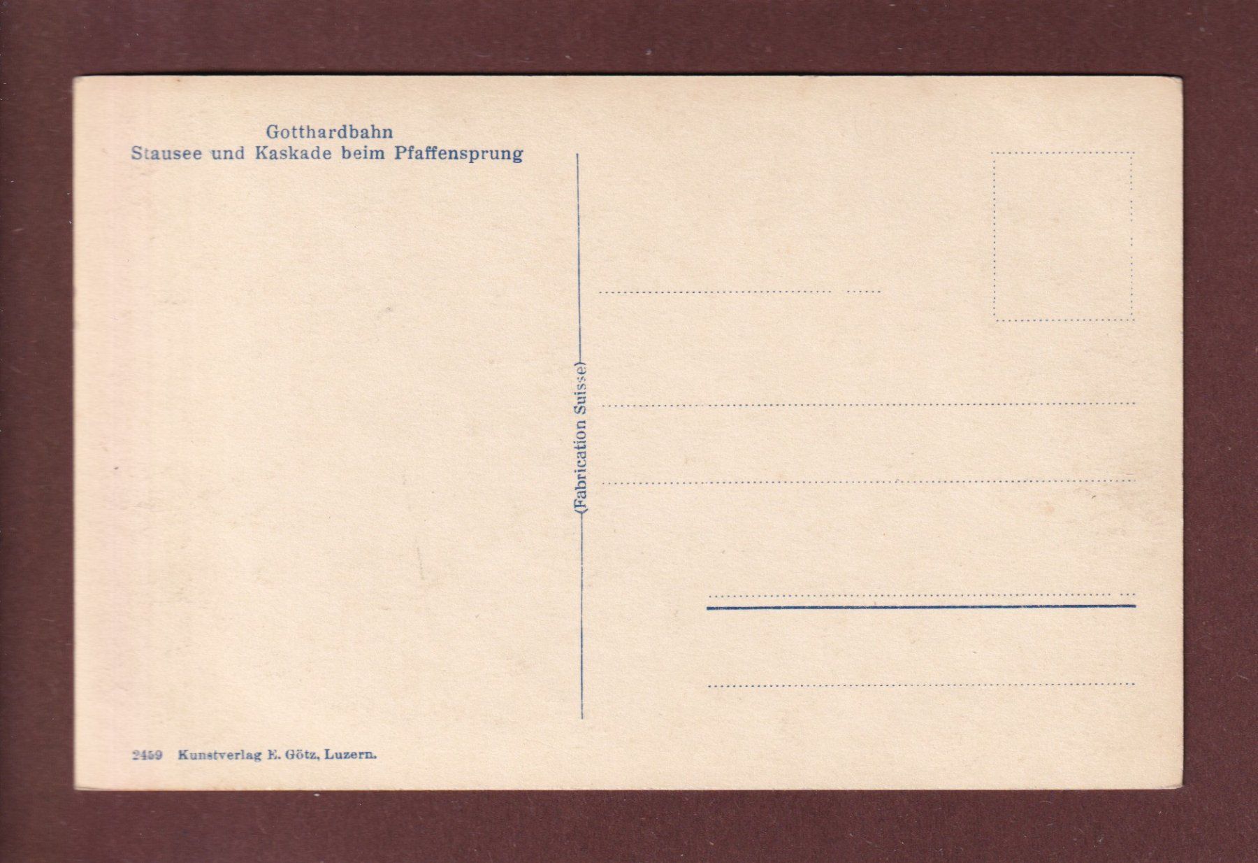 Cartoline postali: Gotthardbahn - Beim PFAFFENSPRUNG – Usato da Pully venduto da nicecards 1