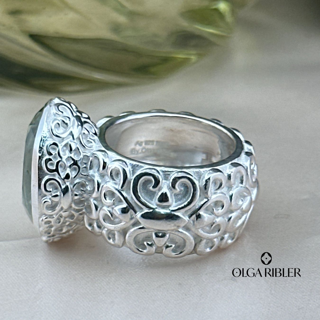 Olga Ribler Anelli: Sterling Silber Ring 925 mit Prasiolith Grösse 57 – Nuovo (secondo la descrizione) da Luzern venduto da byolgaribleroutlet 5
