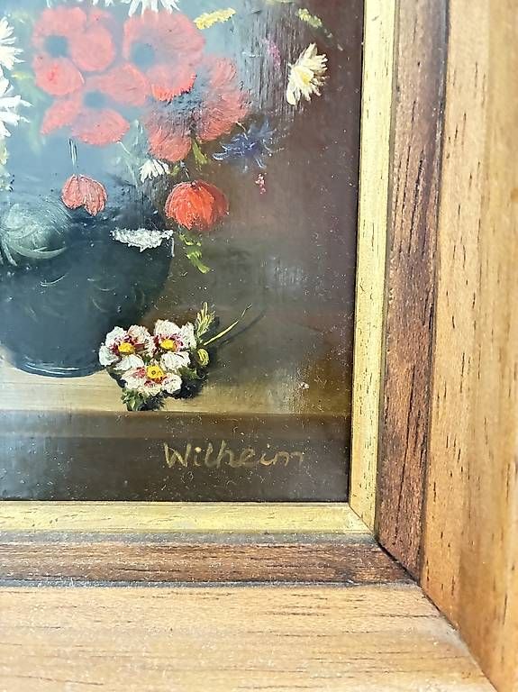 Gemälde: Ölgemälde Blumenstillleben mit massivem Holzrahmen – Gebraucht aus St. Gallen von Sirii9000 1