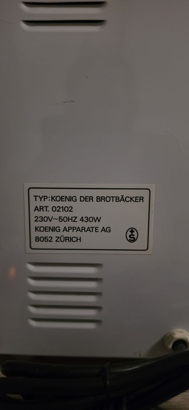 Elettrodomestici da cucina: Koenig Brotbackautomat – Usato da Zürich venduto da Abrar123 2