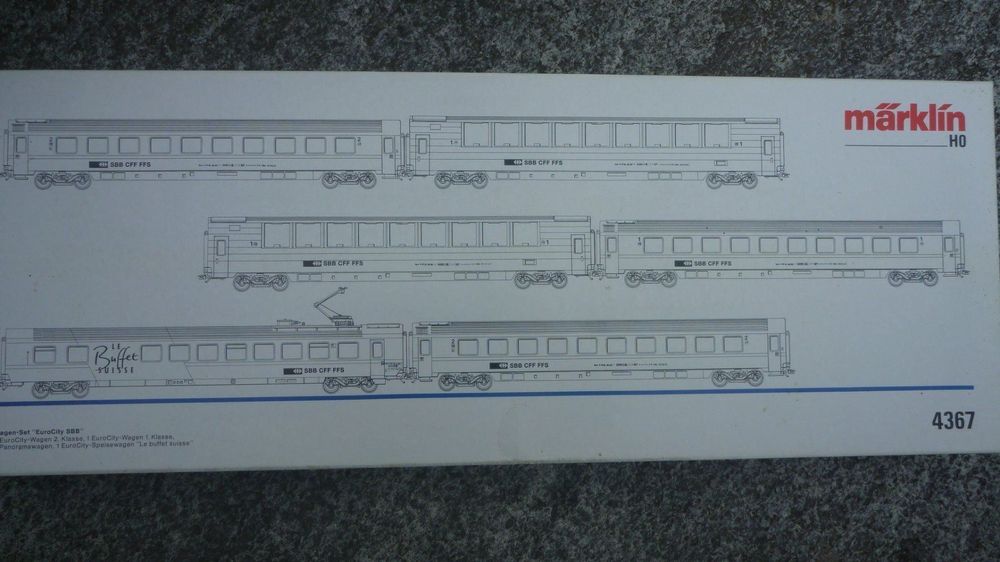 Set De Wagons EuroCity SBB/CFF (Märklin HO) – 4367, Occasion Comme Neuf