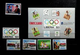 AFRIQUE LIBÉRIA BLOC+TIMBRES NEUFS** 1988. COTE 24.10 /AV128