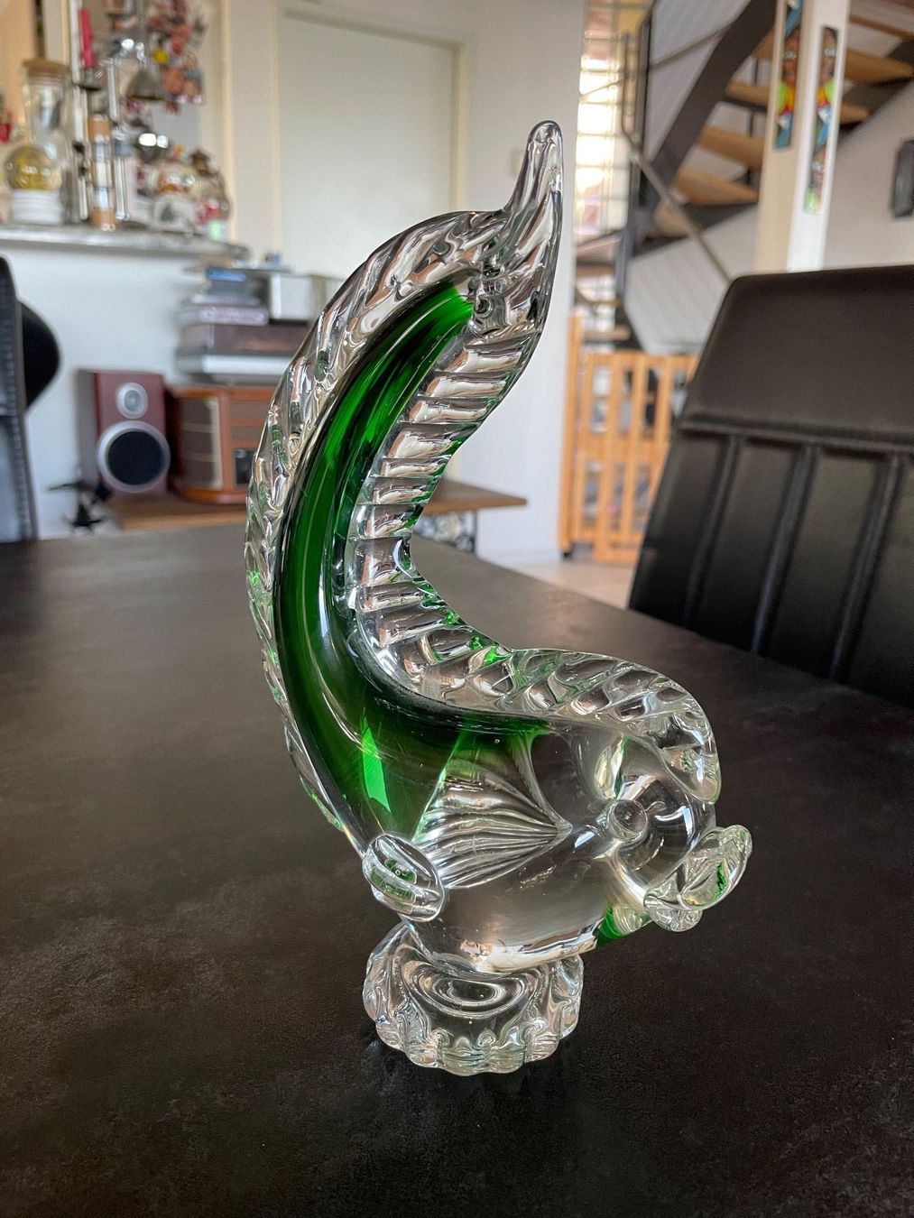 Murano Statuette: Poisson Vert Vintage en Verre de Murano – Usato da Vallamand venduto da Bricbracbroc82