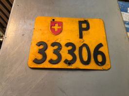 Nummernschild PTT Post Mofa ausrangiert P 33306