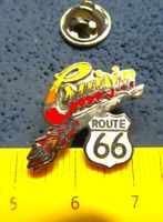 CRUISIN ROUTE 66 SCHMUCK-PIN ENAMEL SILBIG KLEIN-FEIN-EDEL