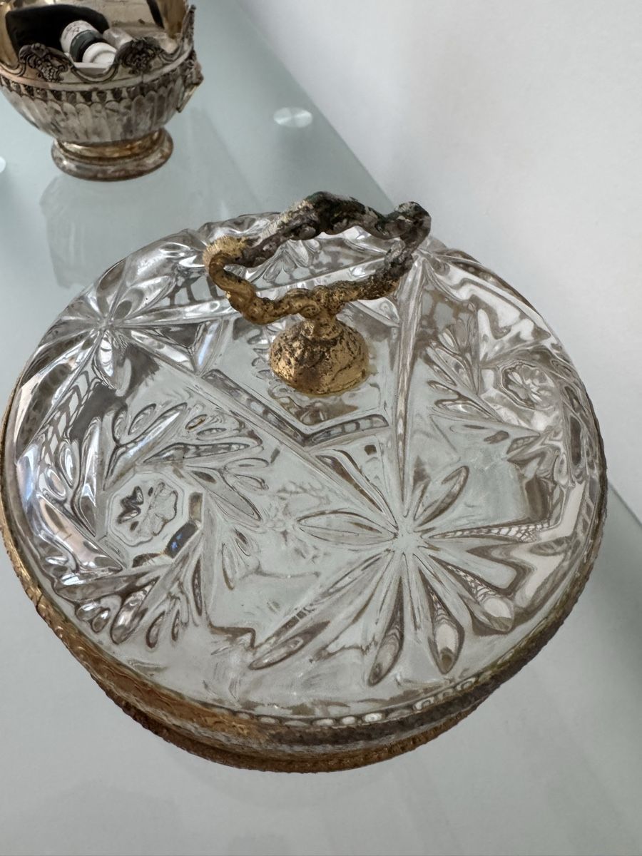 Piatti di portata: Glass serving tray with lid and metal frame – Usato da Thalwil venduto da 0041angel 2