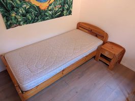 Massivholz 90x200 cm Bett inkl. Zubehör