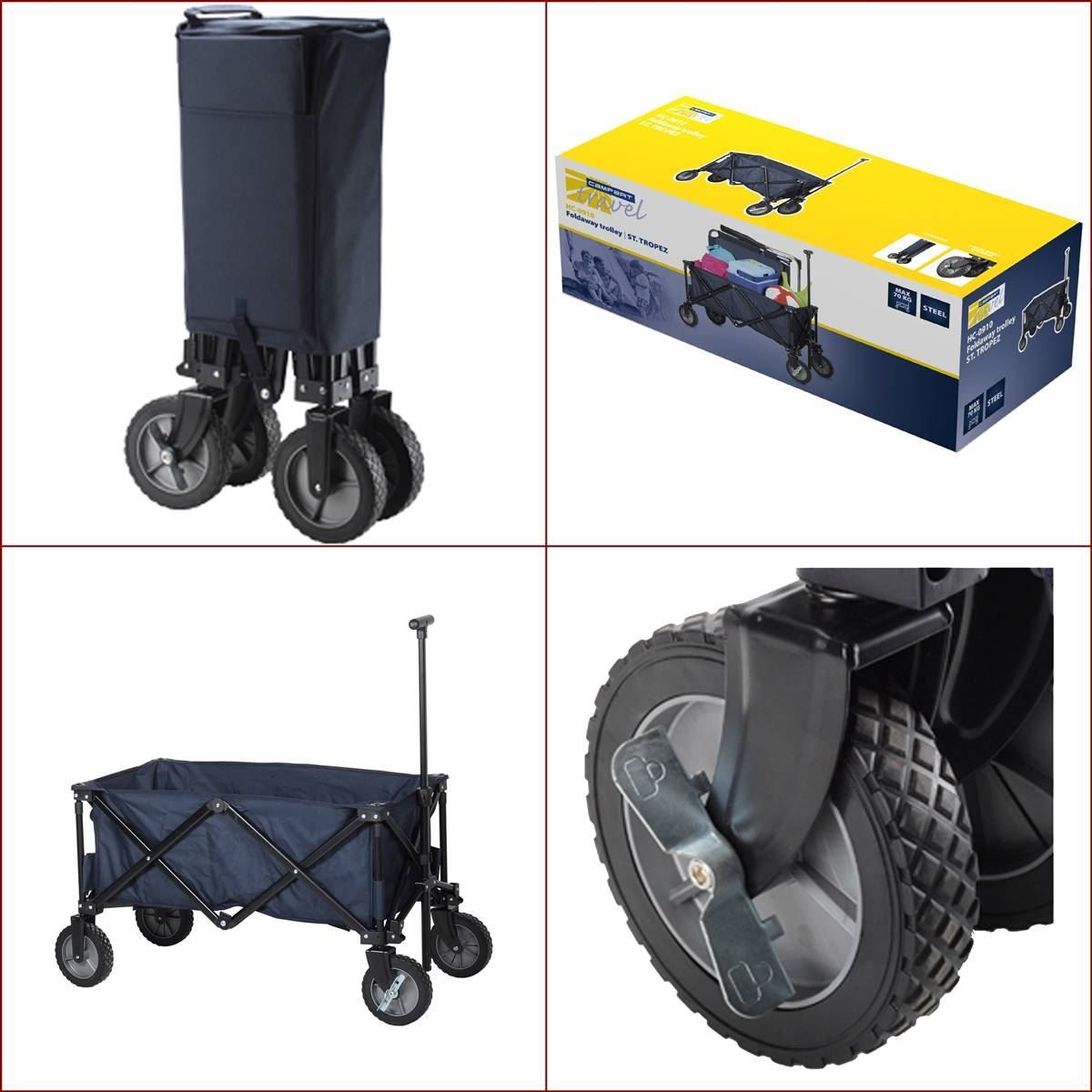 Valigie & Borse: Handwagen klappbar mit Bremse (Blau) – Nuovo e nell'imballaggio originale da Wettingen venduto da kochshop 3