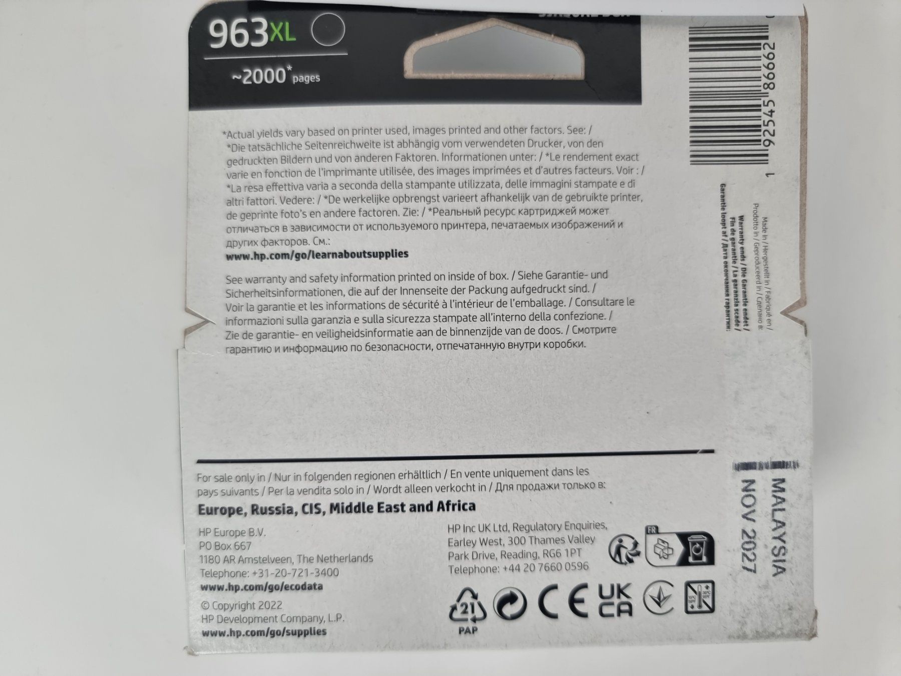 Hewlett Packard Cartucce per stampanti & toner: hp Druckerfarbpatrone 963XL Black – Usato da Urtenen-Schönbühl venduto da Restwert_Schoenbuehl 2