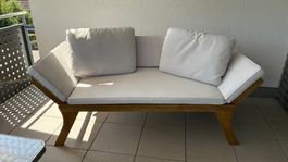 Gartensofa Lounge Sofa aus Holz mit Polsterung – 2–3 Sitzer