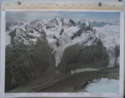 Schulwandbild Flugbild Bernina mit Tschierva- und Rosegglets