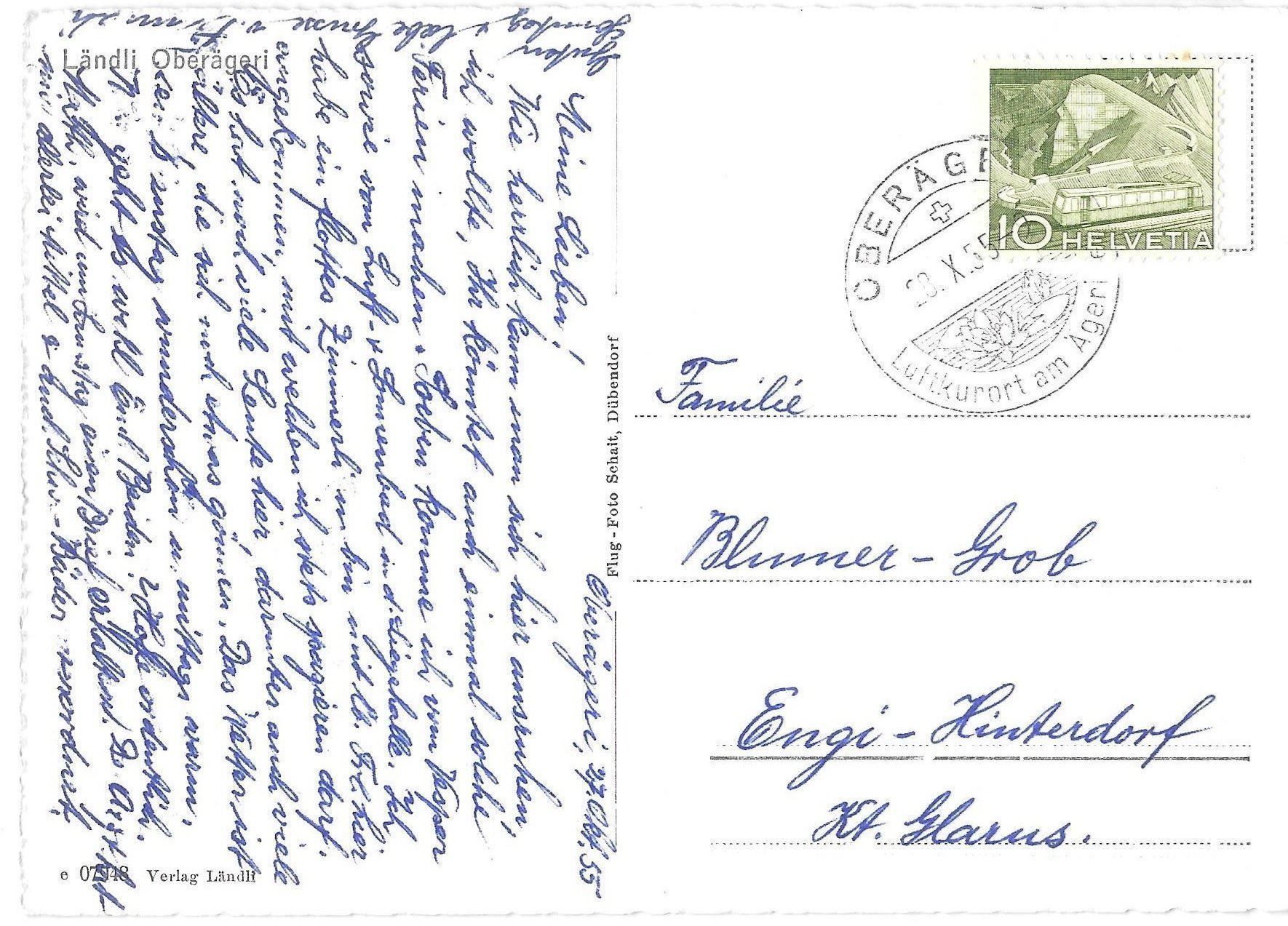 Cartoline postali: Oberägeri Ländli Flugaufnahme – Usato da Olten venduto da clotaldi 1