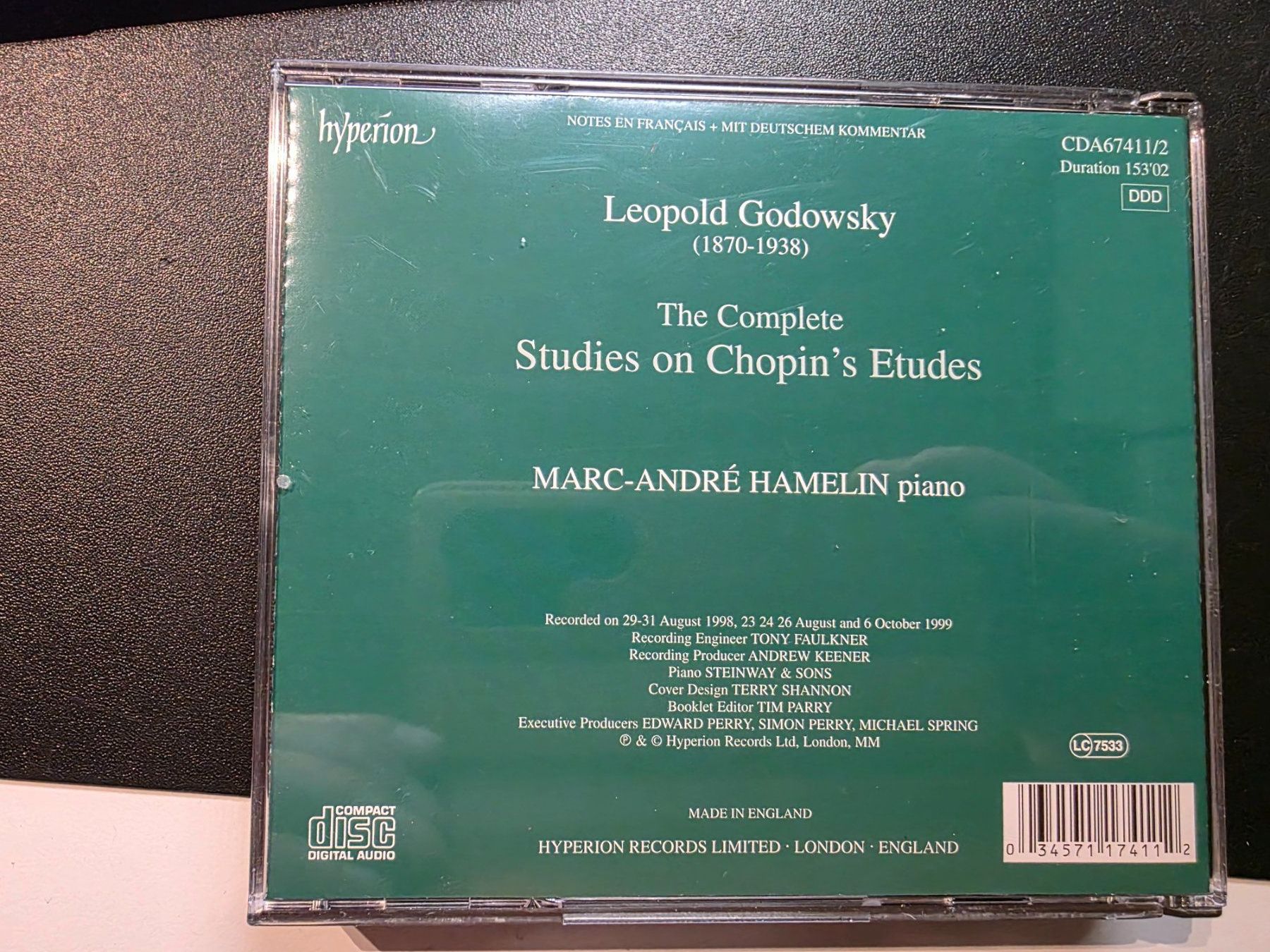 CD: Musik CD Klassik - Godowsky - Marc-André Hamelin 1998 – Usato da Walterswil BE venduto da Lonitti 2