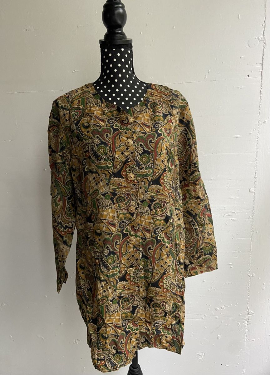 Vestiti: 80s Vintage Kleid - lange Bluse – Usato da Zürich venduto da Eves.vintage.element 2