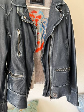 Lederjacke Oakwood dunkelblau - neuwertig!