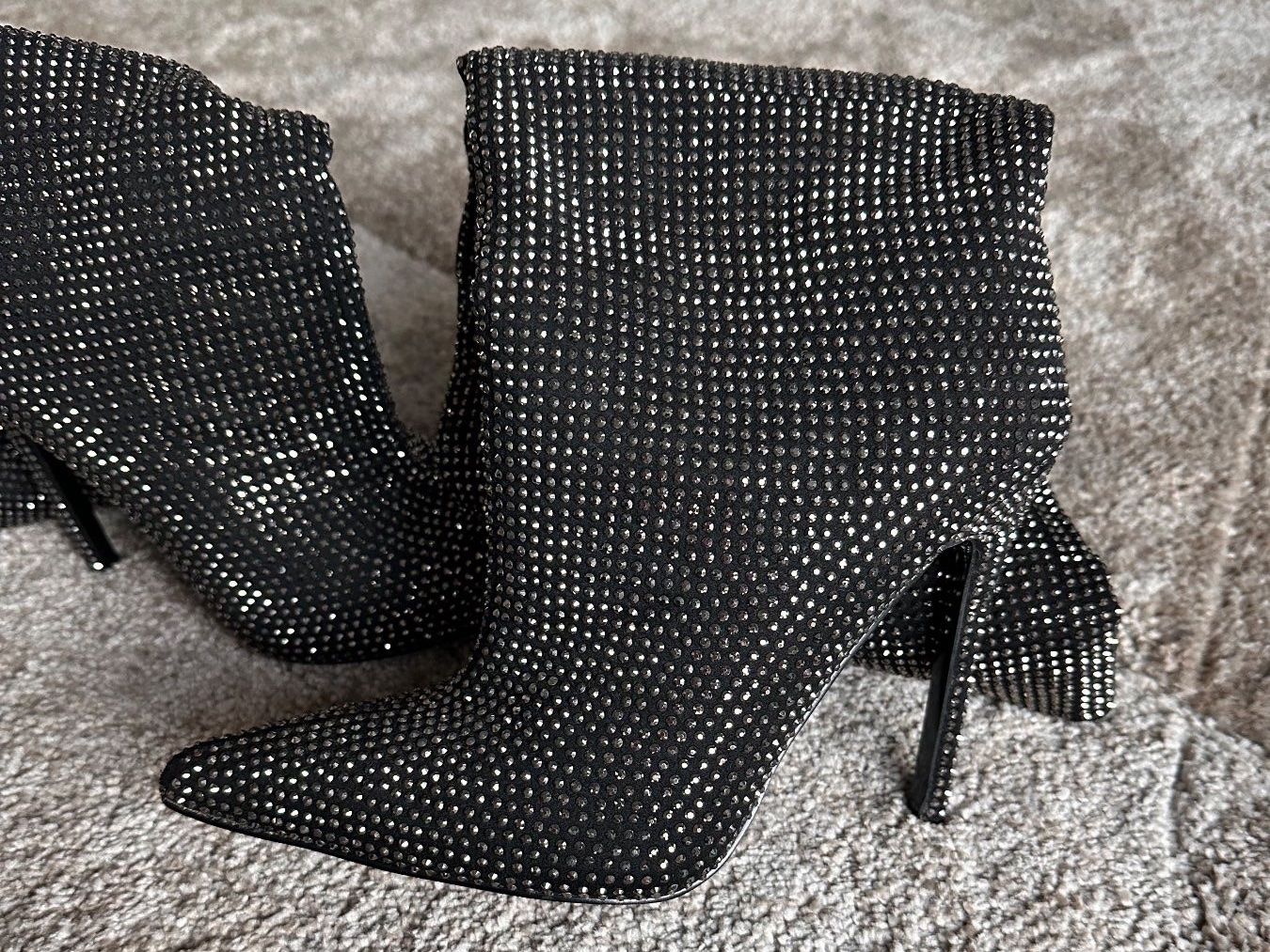 Scarpe da donna: Strass-Stiefel mit Absatz (Schwarz) – Nuovo (secondo la descrizione) da Basel venduto da nur_b9kq 2