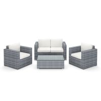 Rattan Lounge VENEZIA grau - Gratis Versand