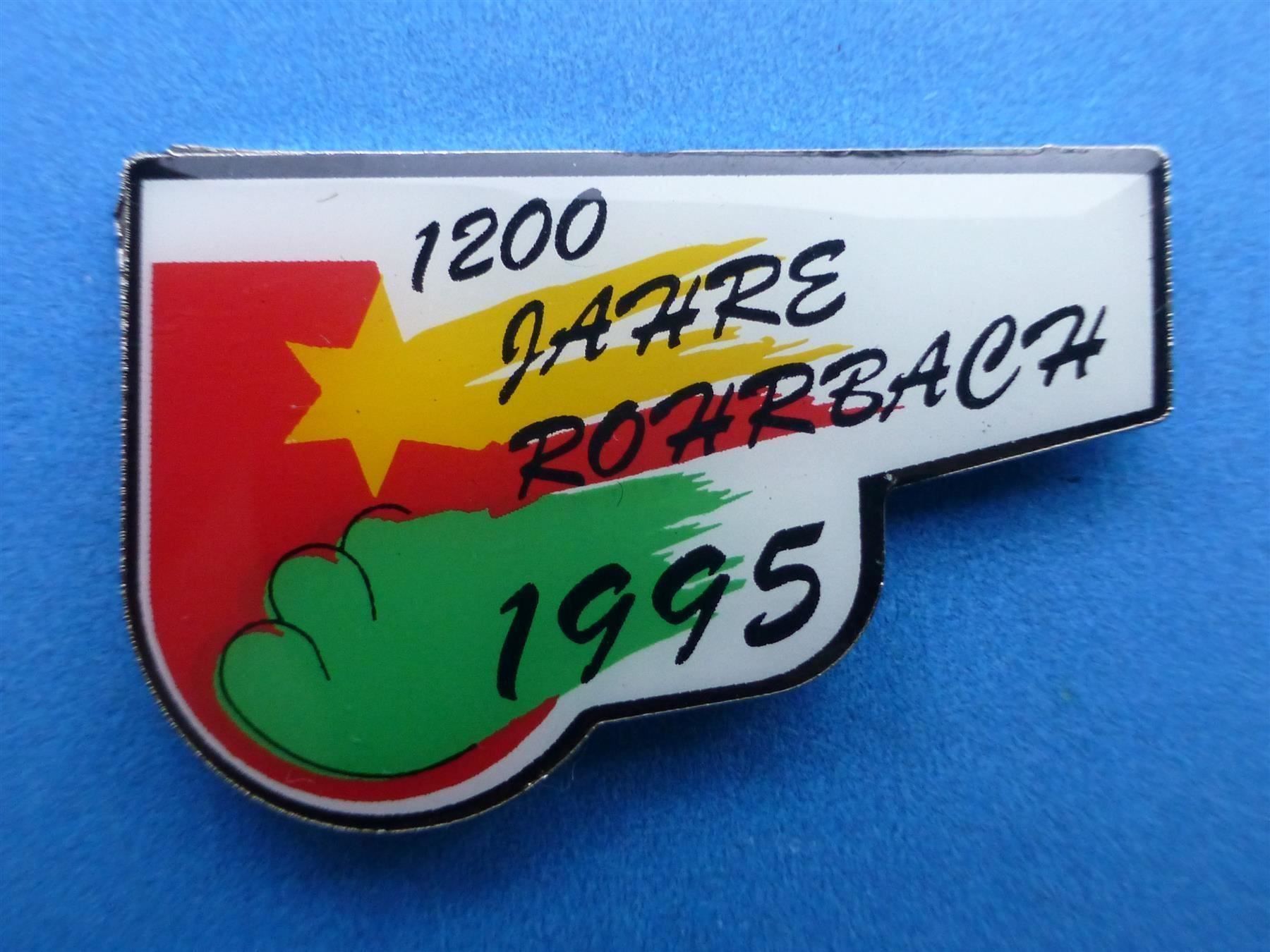 Alle Briefmarken: Pin 1200 Jahre Rohrbach 1995 – Gebraucht aus Basel von Falconis
