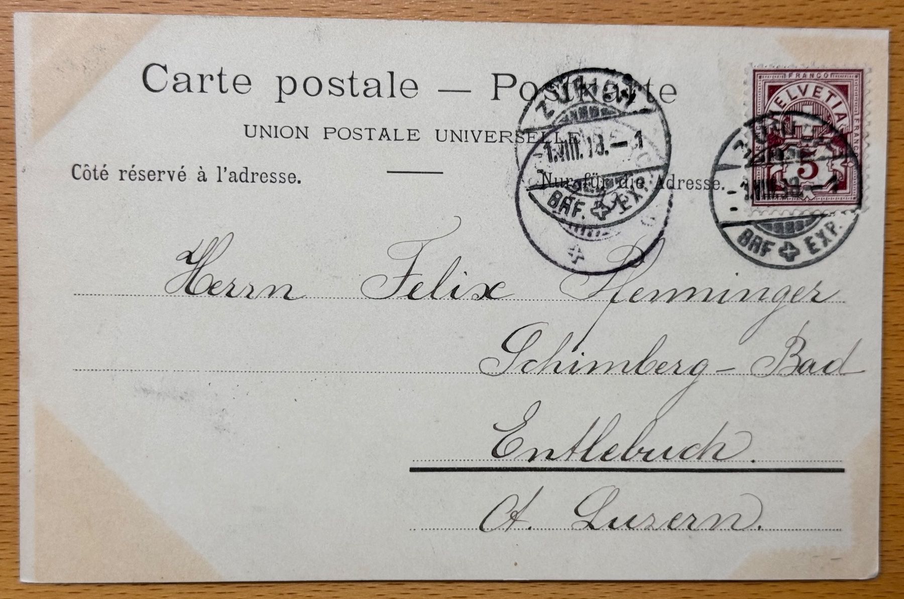 Cartoline postali: Historische Ansichtskarte Zürich um 1900 – Usato da Andwil SG venduto da Ariisa1234 1