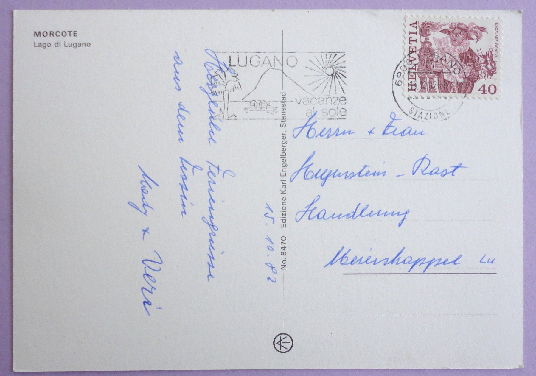 Cartoline postali: Morcote - Lago di Lugano – Usato da Fétigny venduto da Billy2miny 1