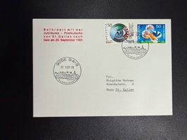 Brief Befördert mit der Postkutsche St. Gallen-Gais 1989
