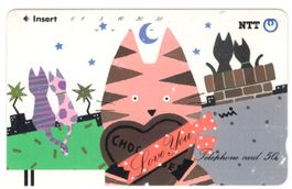 Comic Katzen - seltene frühe Balken Telefonkarte von Japan