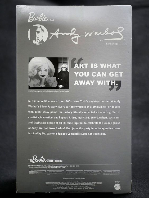 Poupée BARBIE ANDY WARHOL – Silver Label, NRFB, Mattel 2015 (Indonésie)