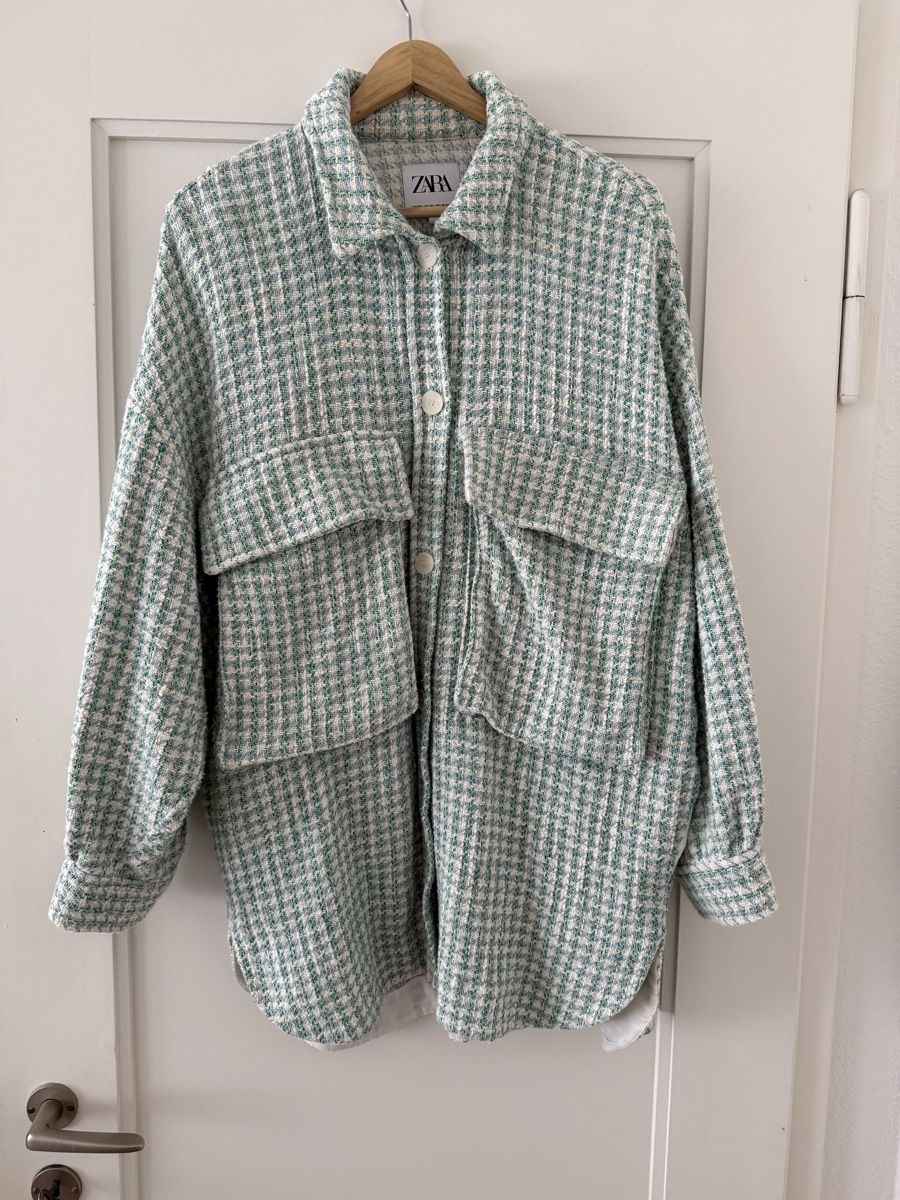 Zara Vestes: ZARA Shacket checkered green white size M good condition – D'occasion à Zürich par mariagondo95
