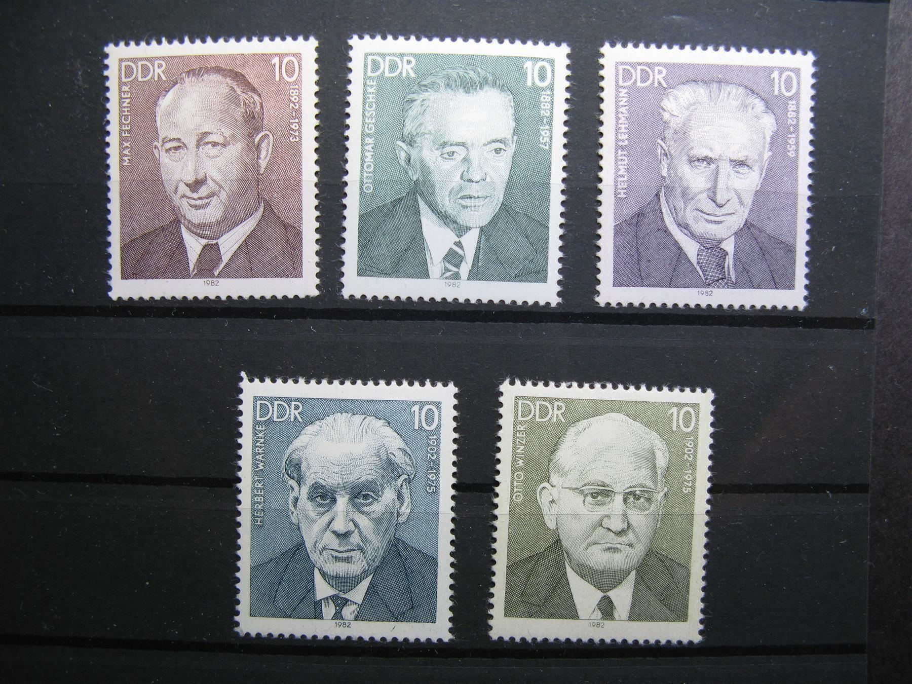 Tutti i francobolli: DDR 1982 Persönlichkeiten  X ** – Usato da Wil SG venduto da fva01
