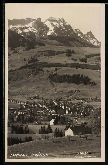 Cartoline postali: Appenzell, Totalansicht des Ortes mit S – Usato da Berlin venduto da bartko-reher