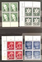 1946 Pro Juventute Alpenblumen Viererblock Satz **