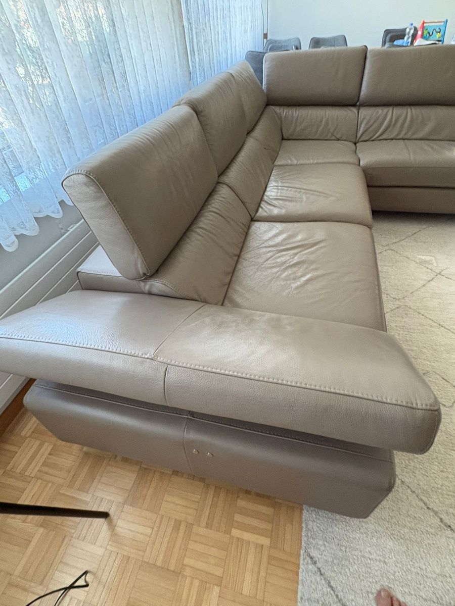Divani: Ecksofa, beige Ledergarnitur mit Relaxfunktion – Usato da Dübendorf venduto da nela123 7
