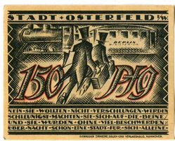 Notgeld "1.5 Mark. Osterfeld (Oberhausen) 1921".