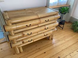Bambus Kommode und 2 Nachttische