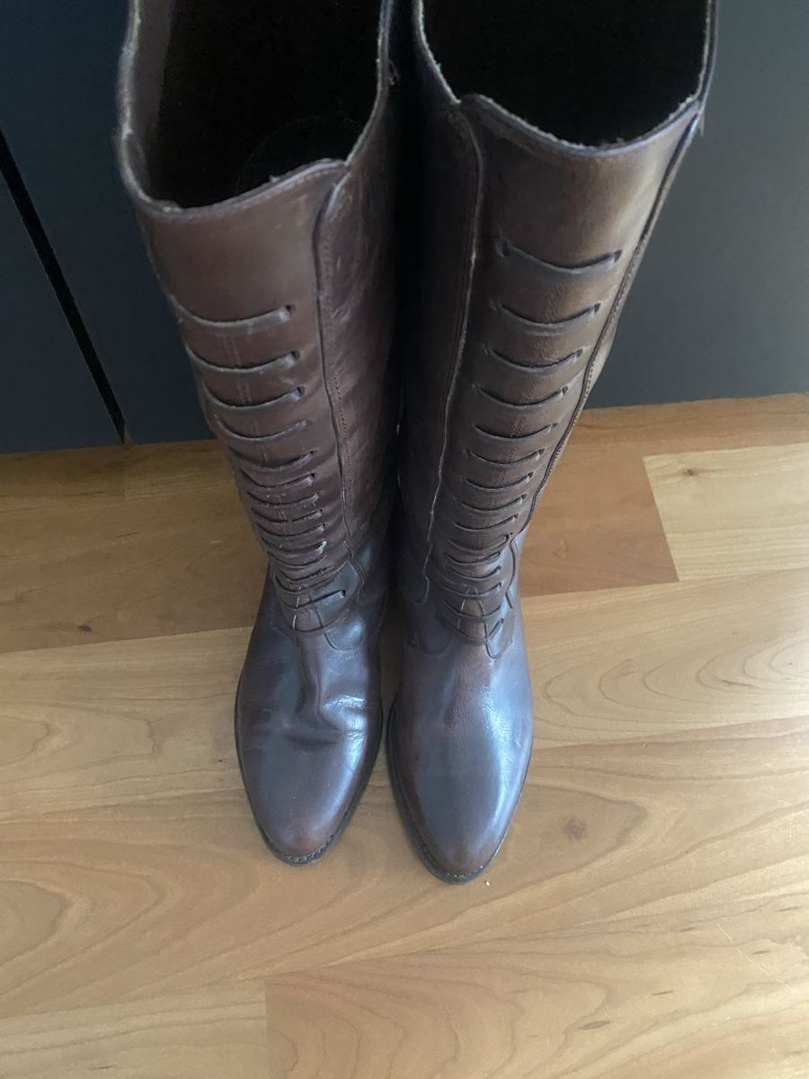 Scarpe da donna: NEUE Braune Lederstiefel, Gr. 37, NEUE – Nuovo (secondo la descrizione) da Rorschacherberg venduto da LUXUS24