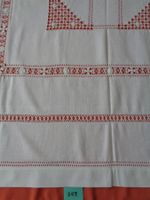 Baumwoll-Tischtuch hellbeige - Einsätze 133 cm. x 133 cm.