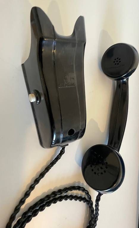Telefoni: 5 Bakelit Telefone Interkom 1940, Siemens Schwarz  – Usato da Basel venduto da ninenintynine 1