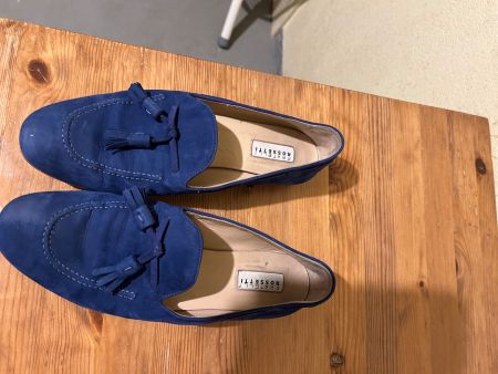 Mocassins Fratelli Rossetti en daim bleu, taille 38.5, Été