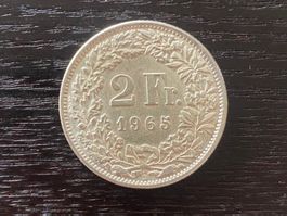 1 x 2 Franken Schweiz 1965 – zirkuliert