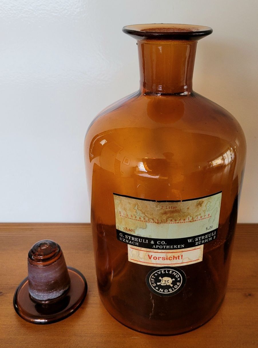 Laborzubehör: Original antike Apothekerflasche mit Stöpsel, 2 L – Gebraucht aus Unterengstringen von orpheo13 1