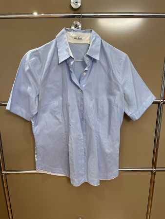 Van Laack - Bluse kurzarm gestreift blau Grösse 36