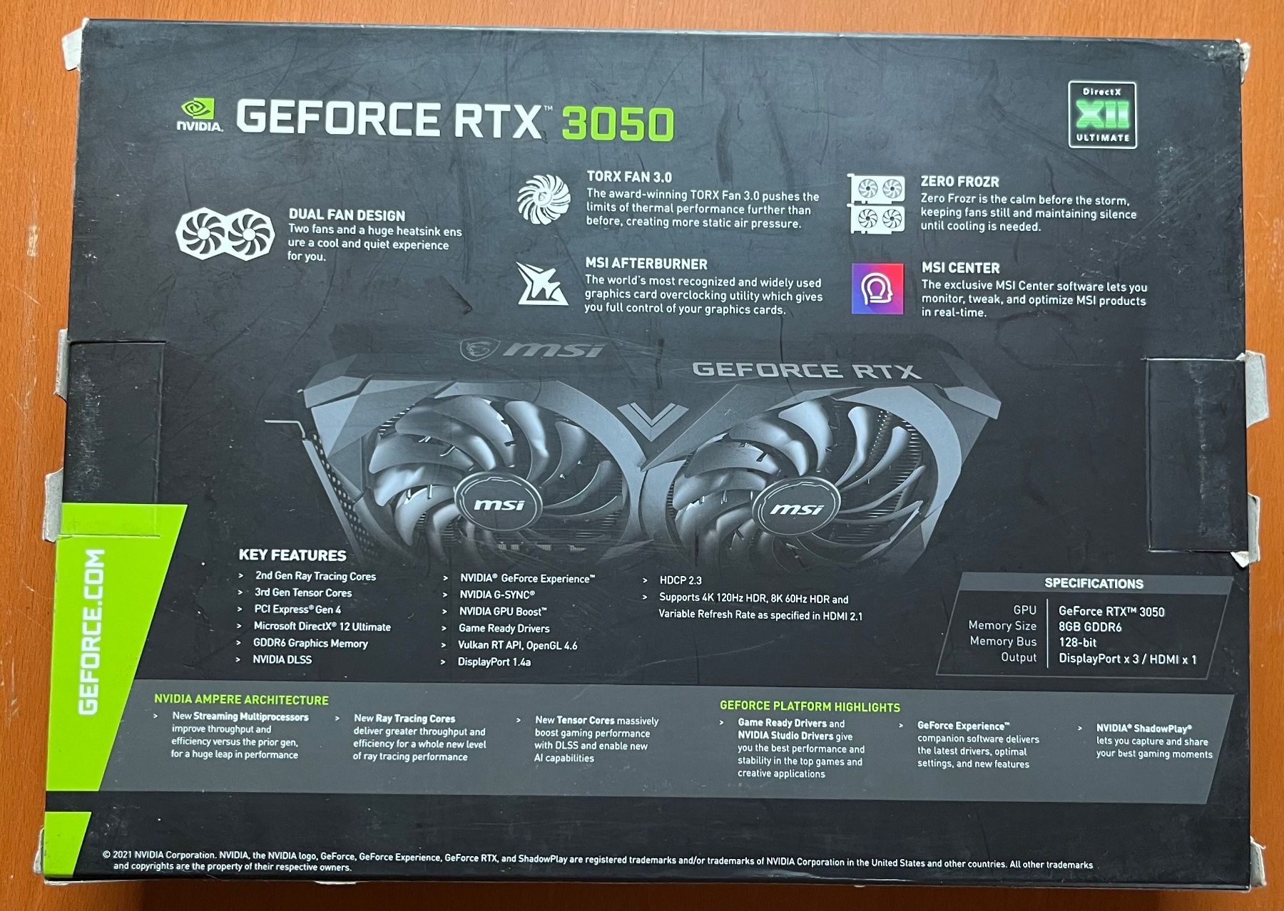 Nvidia Grafikkarten: RTX 3050 8GB NVIDIA GEFORCE MSI VENTUS – Gebraucht aus Oberengstringen von em2k 3