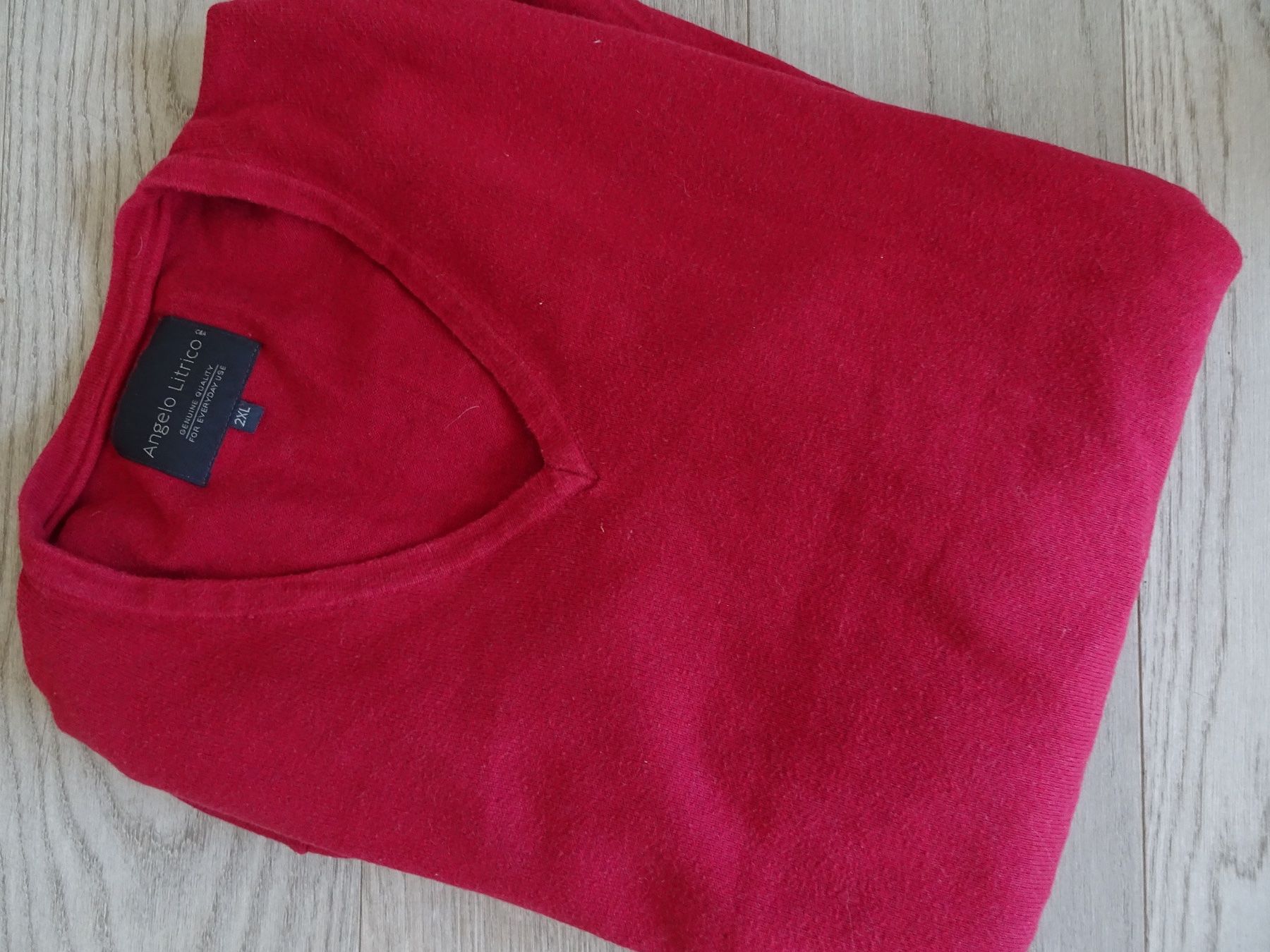 Maglioni & Felpe: Pullover V-Ausschnitt dunkel rot, 100 % Baumwolle Gr. XXL – Usato da Winterthur venduto da Riiita 2