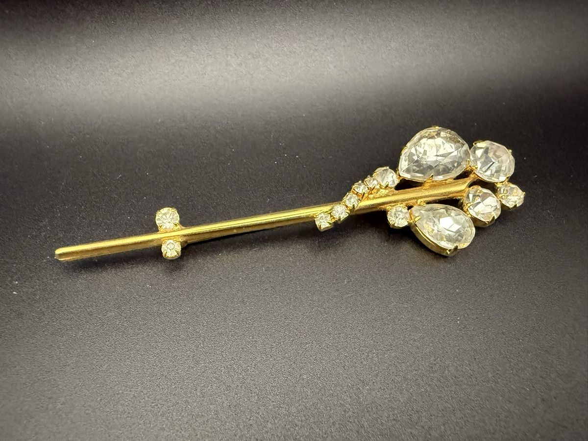 Spille & Fermagli: Vintage-Gold-Brosche mit Strasssteinen – Usato da Lamone venduto da LaCantinaMagica 3