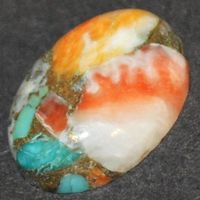Cabochon L-7130 – Auster Kupfer Türkis 14x10 mm