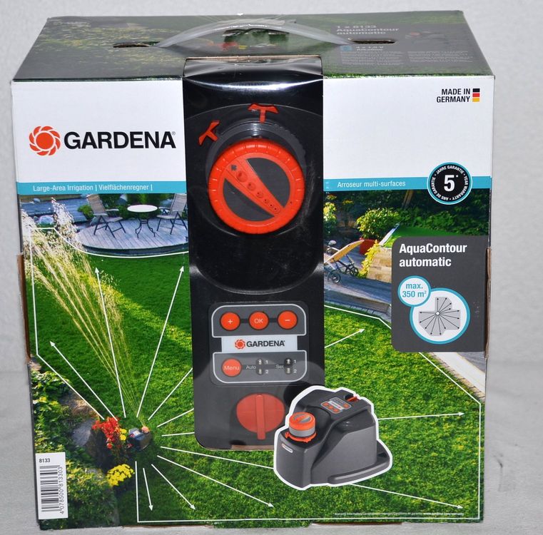Gardena 18700-32 Arroseur Carré Métallique - Arrosage Uniforme Jusqu'à 220 M²