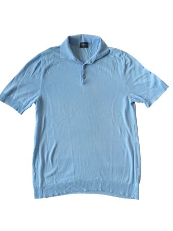 Pelikamo Strick Polo | Hellblau | M | Made in Italy