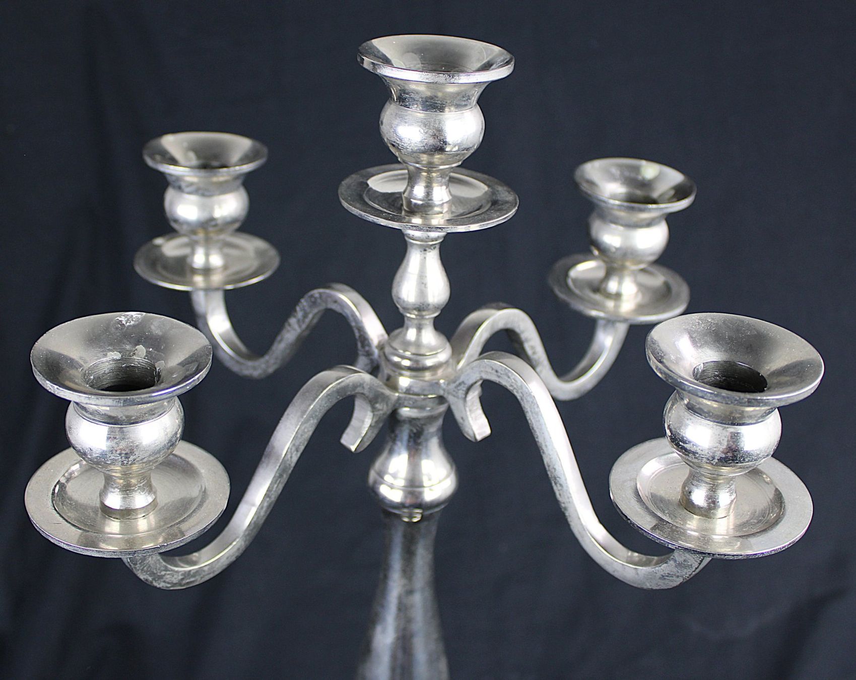 Portacandele: Vintage Kerzenständer, 5-armig, Silberoptik – Usato da Volketswil venduto da brockipfannenstil 2